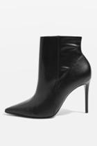 Topshop Hoochie Leather Ankle Boots