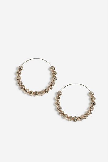 Topshop Ball Beaded Hoop Earrings