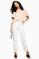 Topshop Off White Straight Jeans