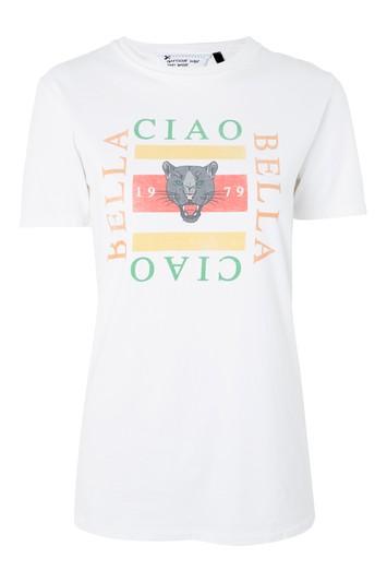 Topshop 'ciao Bella' Panther Motif T-shirt By Tee & Cake