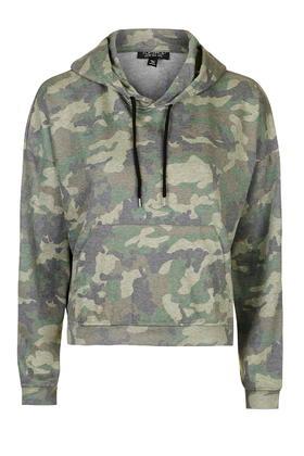 Topshop Camo Print Hoodie