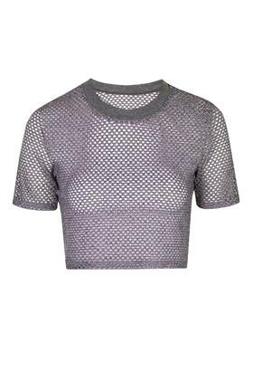 Topshop Airtex Crop Tee