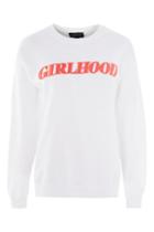 Topshop Tall 'girlhood' Motif Sweatshirt