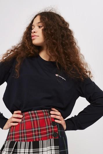 Topshop Logo Long Sleeve T-shirt By Champion