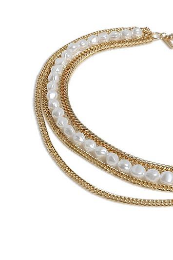 Topshop *pearl And Chain Necklace