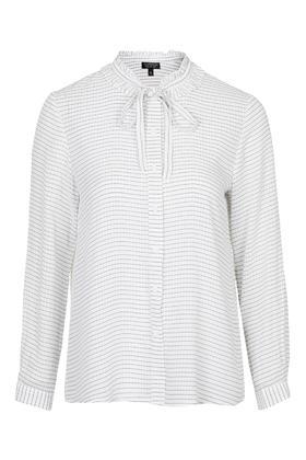 Topshop Stripe Ruffle Neck Tie