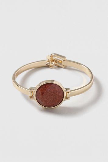 Topshop Circle Glitter Stone Bangle