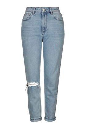 Topshop Tall Bleach Rip Mom Jeans