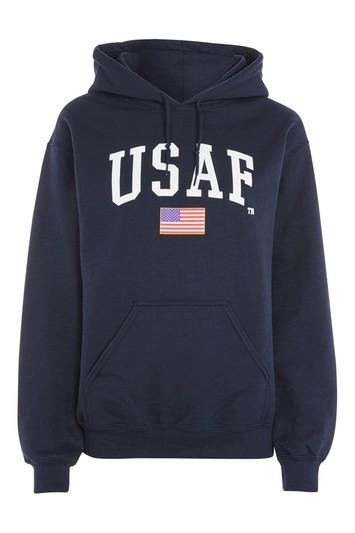 Topshop Usaf Logo Hoodie By Tee & Cake