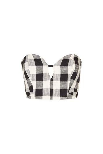Topshop Check Bandeau Top