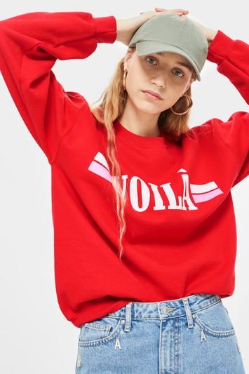 Topshop Tall 'voila' Motif Sweatshirt