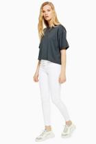 Topshop White Button Fly Jamie Jeans