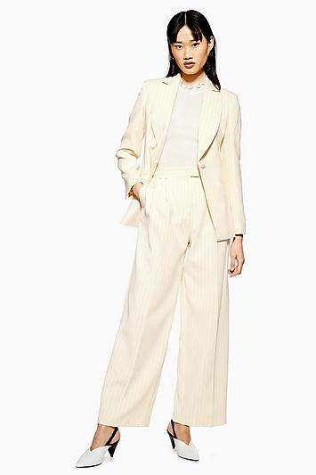 Topshop Wide Pinstripe Trousers