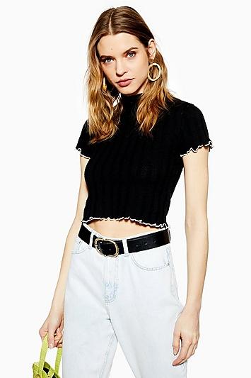 Topshop Contrast Tipping Lettuce Top