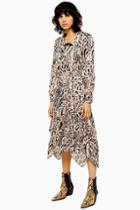 Topshop Pussybow Paisley Midi Dress