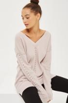 Topshop Knitted V-neck Sweater
