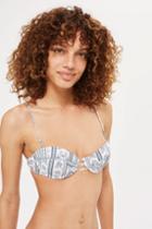 Topshop Floral Stripe Balconette Bikini Top