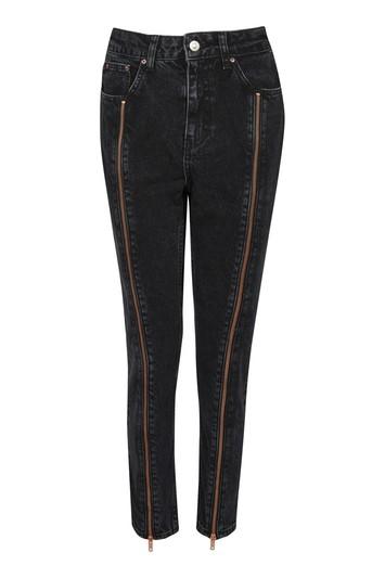 Topshop Moto Exposed Zip Mom Jeans