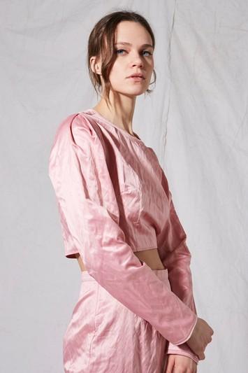 Topshop *rigid Crinkle Top By Boutique