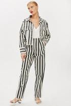 Topshop *pleated Stripe Jeans By Boutique