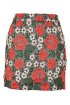Topshop Rose Lace Gingham Mini Skirt