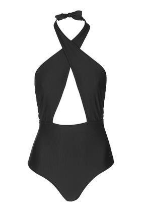 Topshop Halter Wrap Swimsuit
