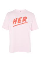 Topshop Petite 'her' Slogan T-shirt