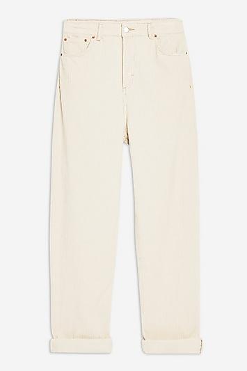 Topshop Ecru Cord Balloon Boyfriend Jeans