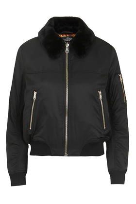 Topshop Petite Fur Collar Bomber