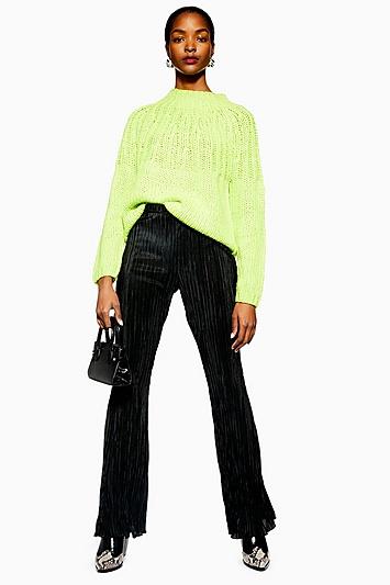 Topshop Plisse Flare Trousers