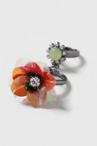 Topshop Double Flower Chain Ring