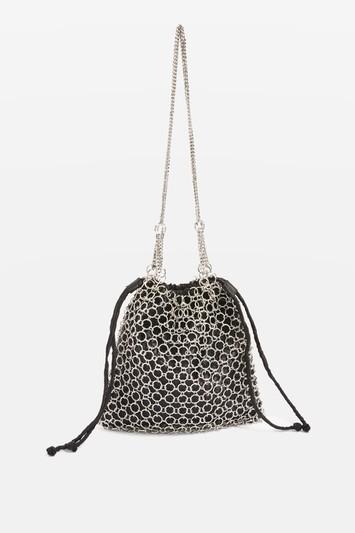 Topshop Cage Drawstring Shoulder Bag