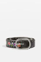 Topshop Chain Embroidered Floral Belt