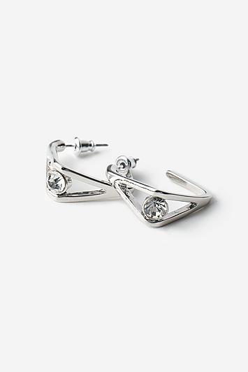 Topshop *mini Rhinestone Square Hoop Earrings