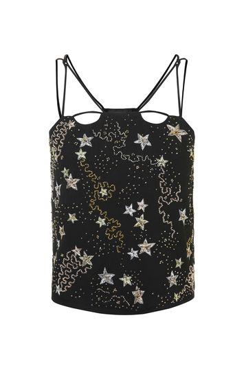 Topshop Star Embroidered Crop Camisole Top