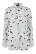Topshop Birds And Clouds Casual Shirt