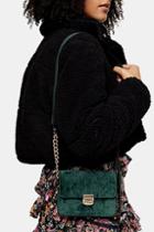 Topshop Samira Green Velvet Mini Bag