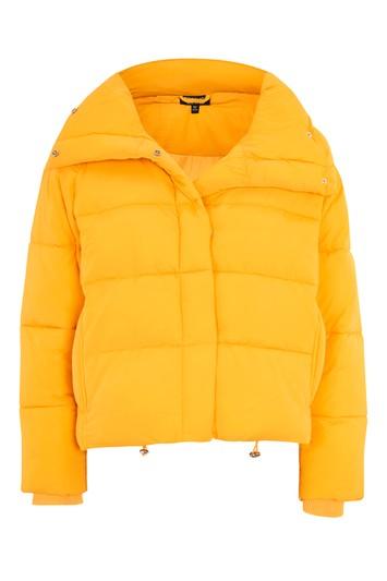 Topshop Yellow Wrap Puffer Jacket