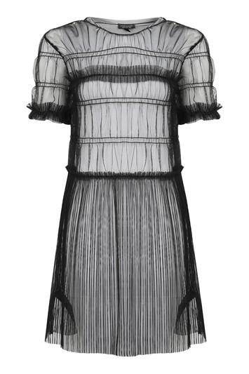 Topshop Tall Tulle Ruched Tunic