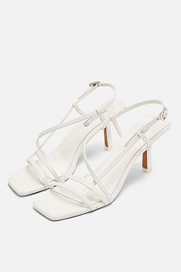 Topshop Strippy White Heeled Sandals