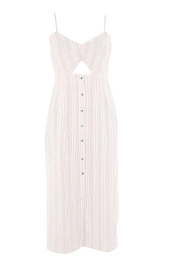 Topshop Seersucker Stripe Midi Shift Dress
