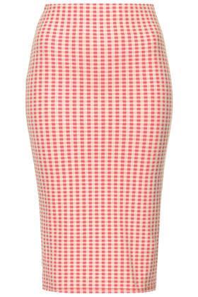 Topshop Pink Gingham Tube Skirt