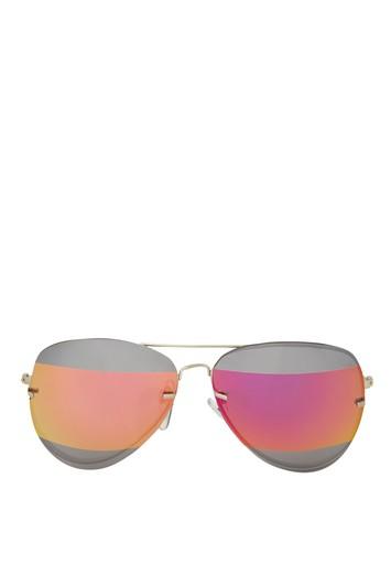 Topshop Arnie Stripe Lens Aviator Sunglasses