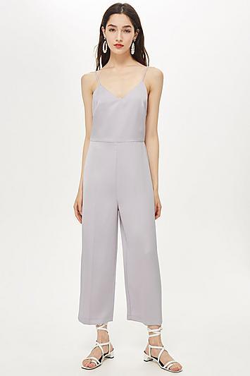 Topshop Satin Strappy Jumpsuit