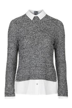 Topshop Petite Marl Hybrid Jumper
