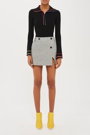 Topshop *fontana Tailored Wrap Mini Skirt By Unique