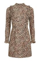 Topshop Leopard Print Ruffle Dress