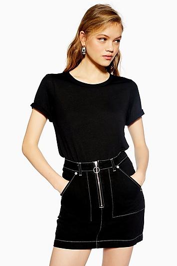 Topshop Petite Neat Crew T-shirt