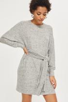 Topshop Petite Belted Sweater Dress