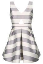 Topshop Petite Cut-out Stripe Prom Dress